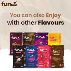 Leeford Funtime Chocolate Flavored Lubricated Dotted, Ribbed And Contoured Condom 10 Piece