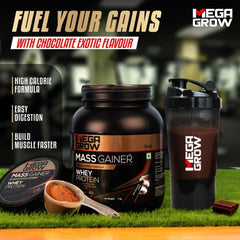 Leeford Megagrow Mass Gainer Milk Chocolate Flavour With Shaker Powder 1 Kg