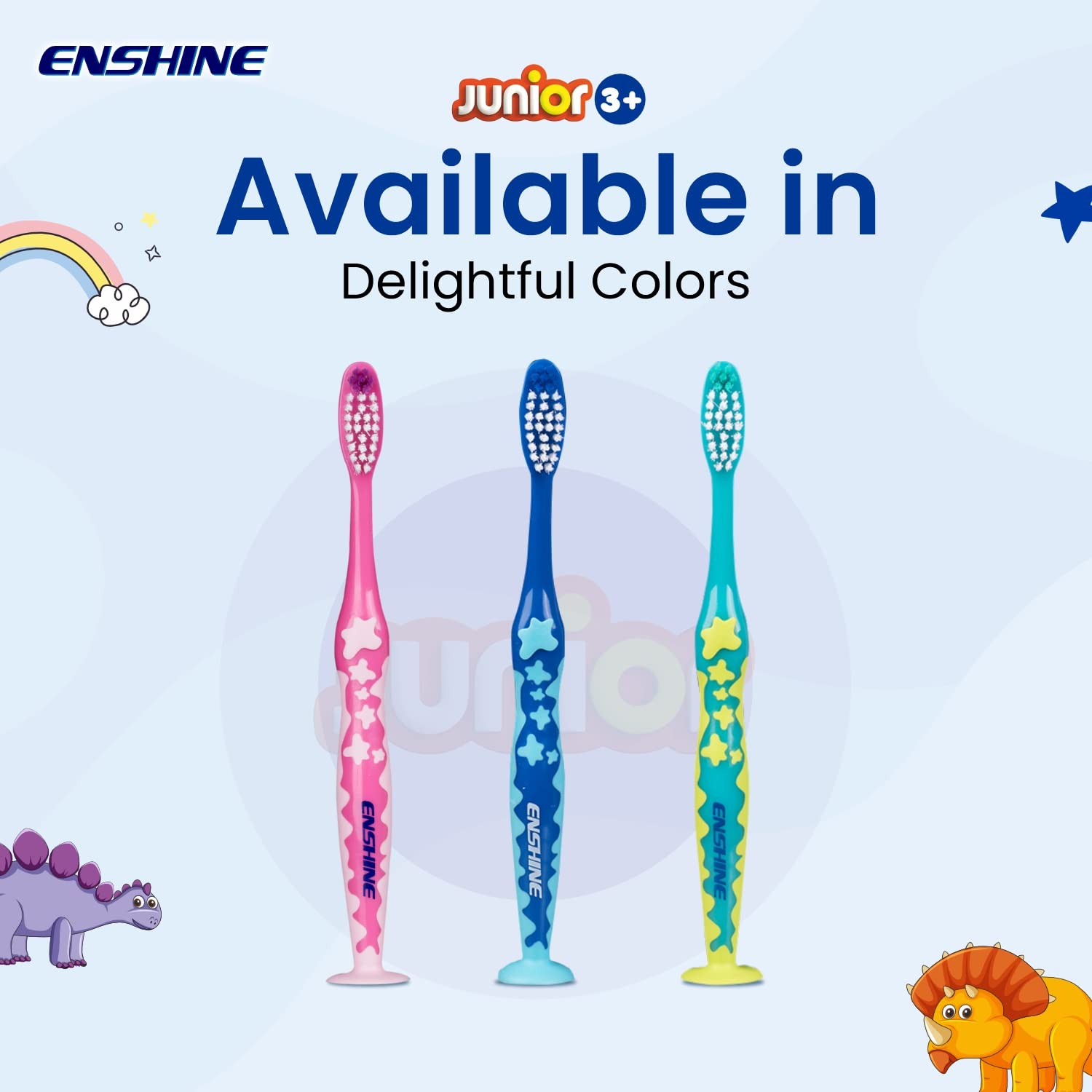 Leeford Enshine Kids Toothbrush Junior – 3+ Years | Pack of 3 & 6