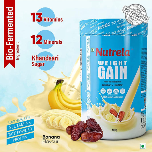 Patanjali Nutrela Gewichtszunahme-Pulver mit Bananengeschmack