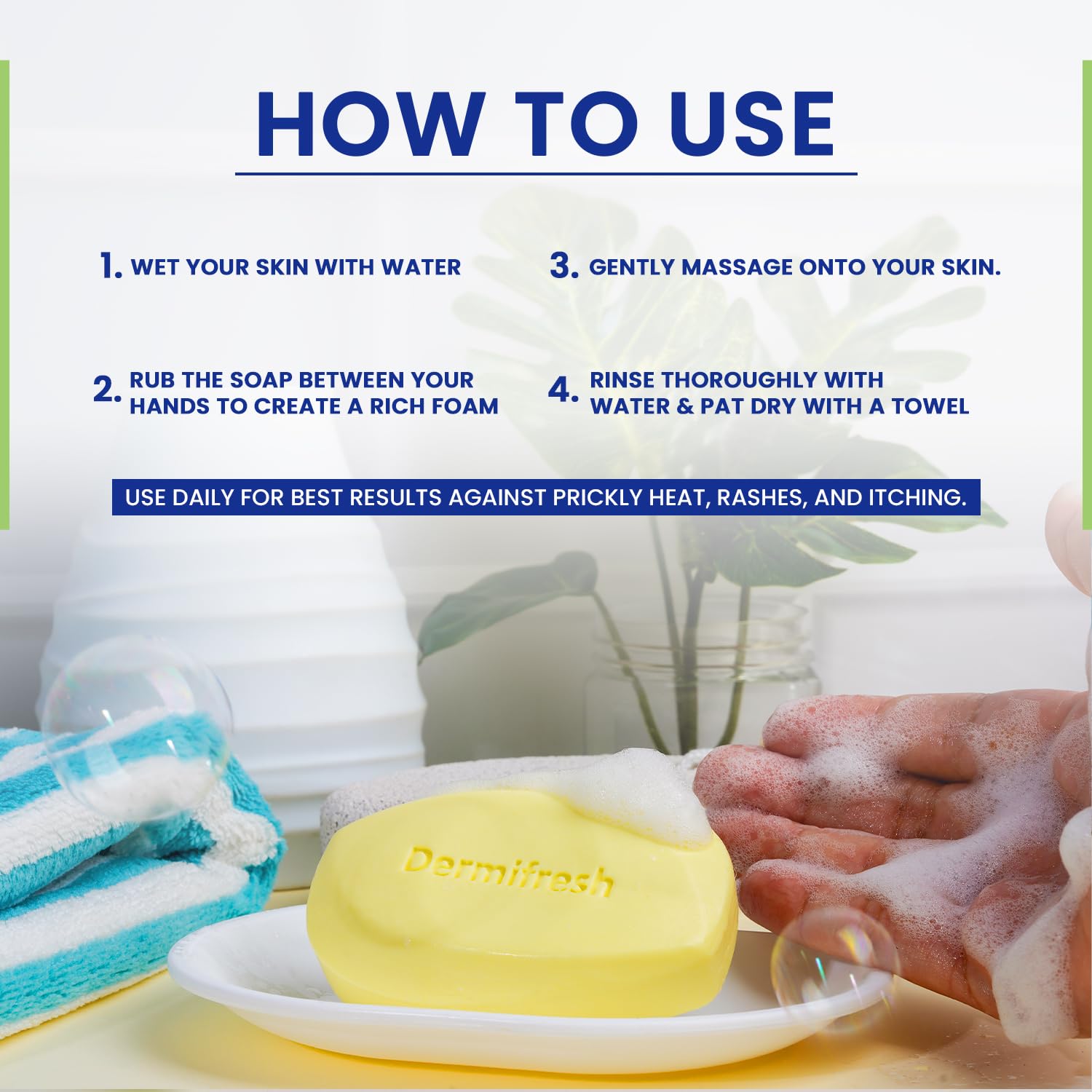 Leeford Dermi Fresh Prickly Heat Badeseife Menthol und Vitamin E