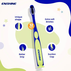 Leeford Enshine For 12+ Months Babies Tongue Cleaner Easy Grip Multi Colors Soft Toothbrush