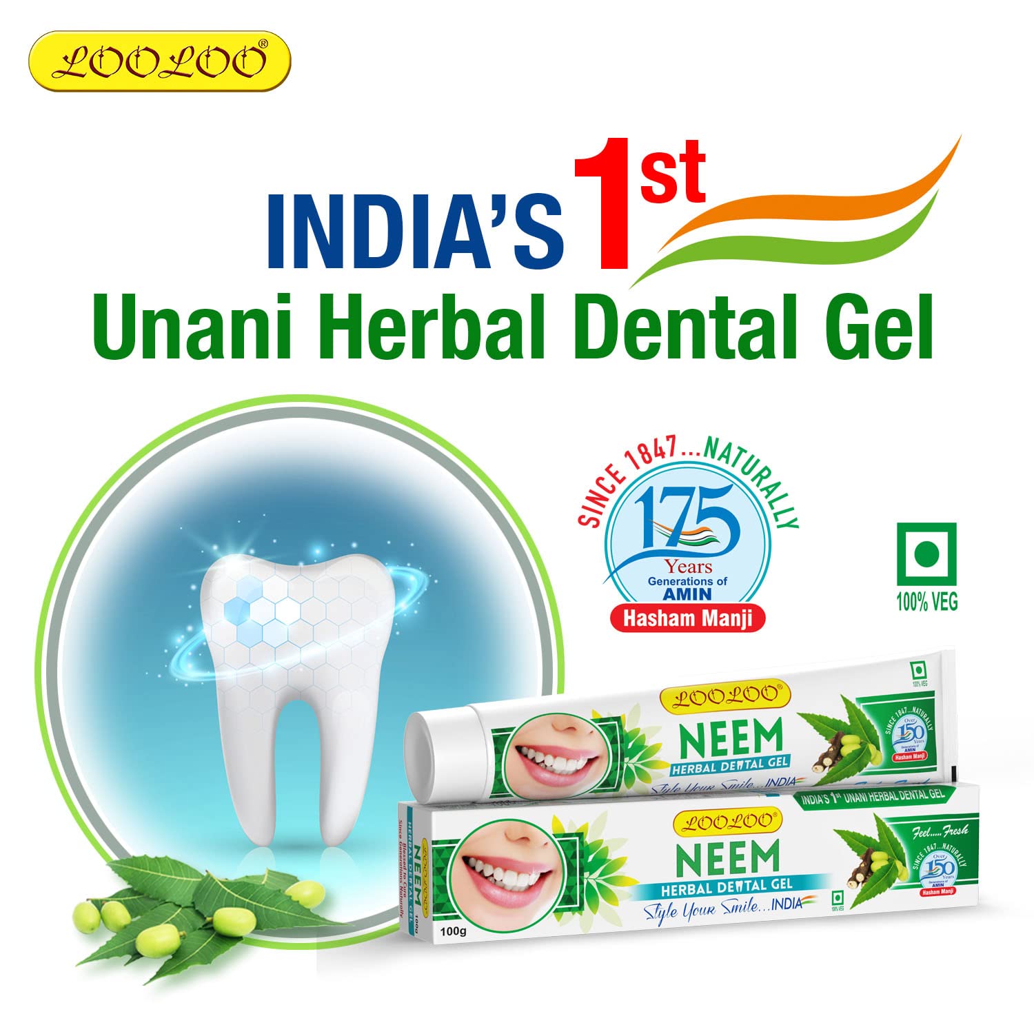 Looloo Ayurvedic Neem & Laung Herbal Dental Toothpaste Gel