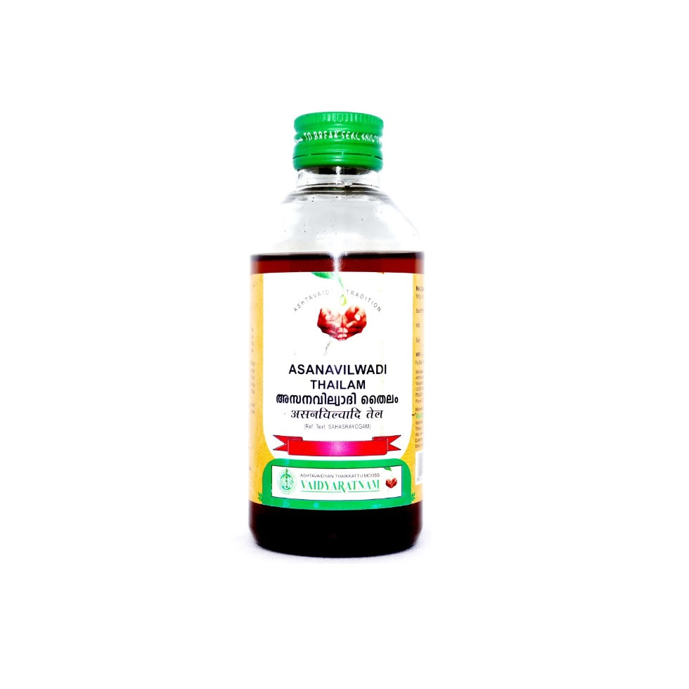 Vaidyaratnam Ayurvedic Asanavilwadi Kera Thailam Oil 200 Ml