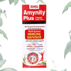 Aimil Ayurvedic Amynity Plus Immune Support Elaichi Tulsi Liquid Sugar Free & Drops