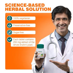 Himalaya Pure Herbs Mind Wellness Травяной аюрведический препарат Брахми, улучшающий бдительность, 60 таблеток