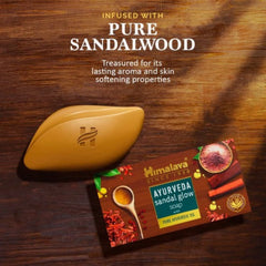 Himalaya Herbal Ayurvedic Personal Body Care Ayurveda Sandal Glow Ayurveda-basiertes reines Sandelholzöl in Seife für gepflegte, strahlende Hautseife