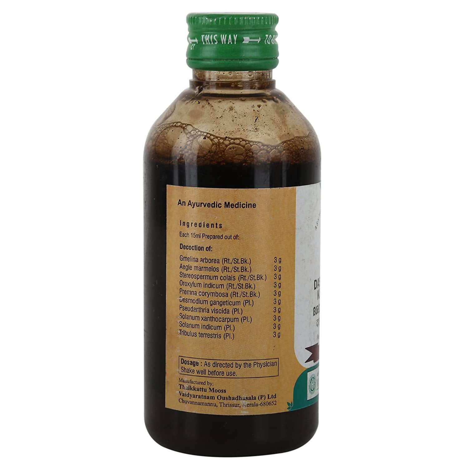 Vaidyaratnam Ayurvedic Dasamoolam Kashayam Liquid 200 Ml