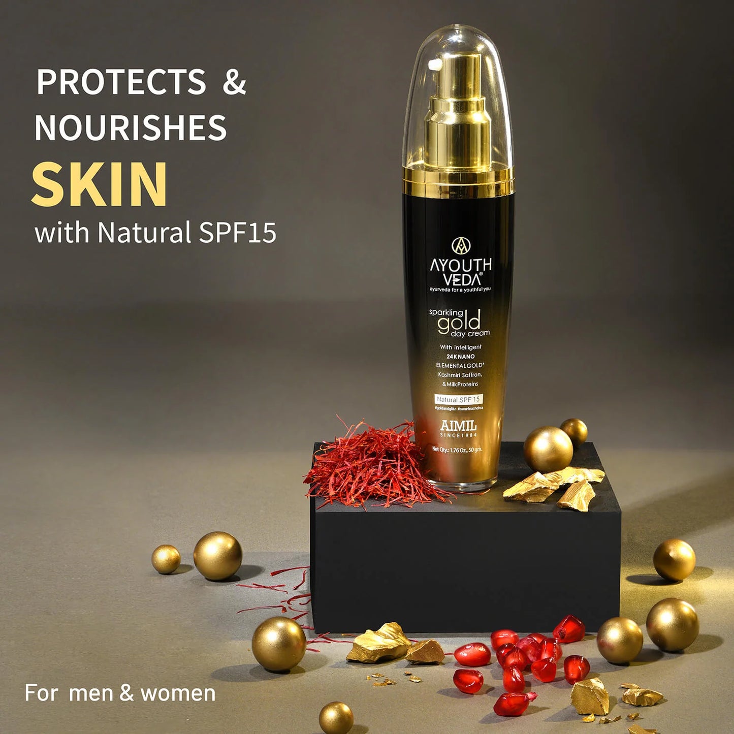 Aimil Ayouthveda Cosmetics Sparkling Gold Day Cream 50gm