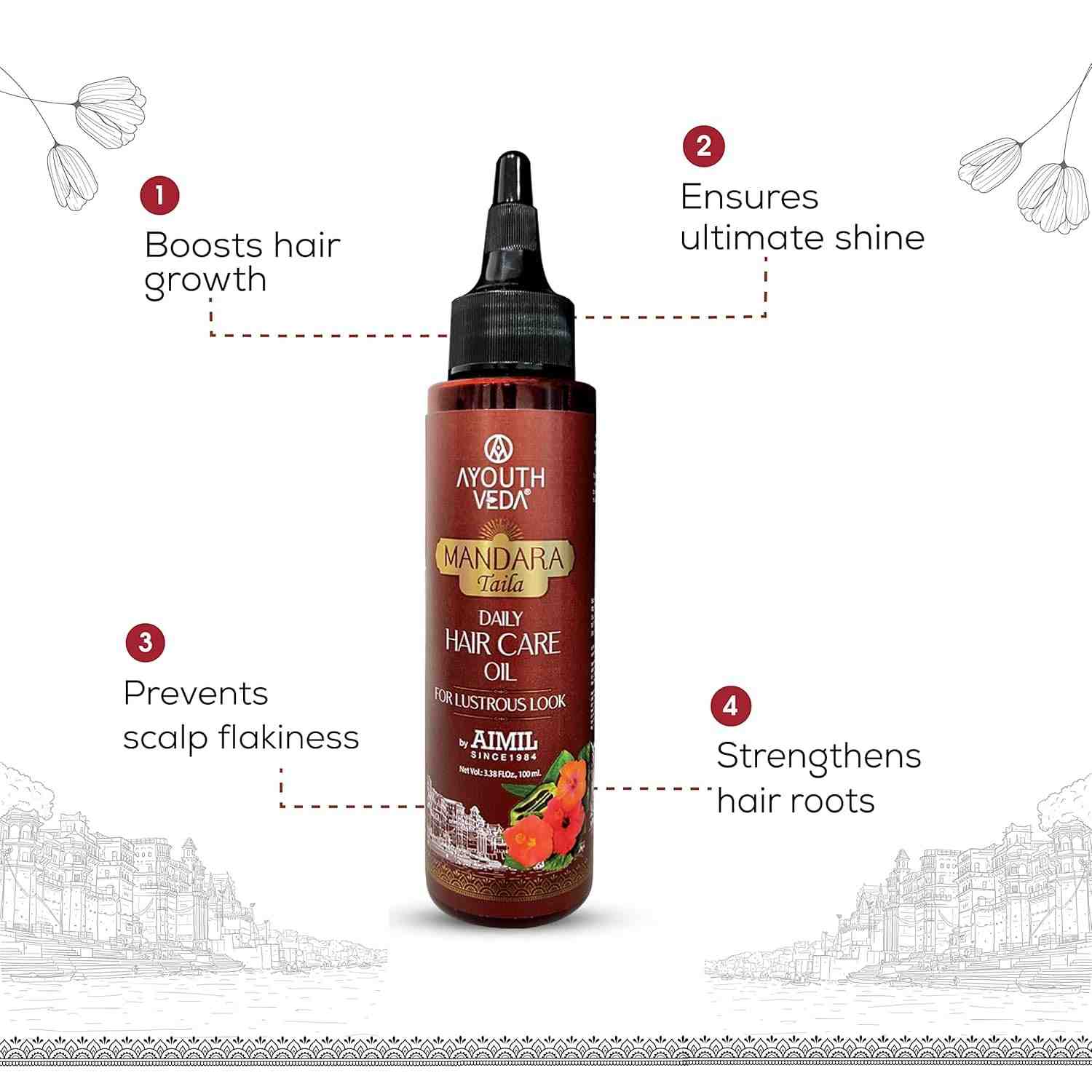 Aimil Ayouthveda Cosmetics Mandara Taila Daily Hair Care Oil 100ml