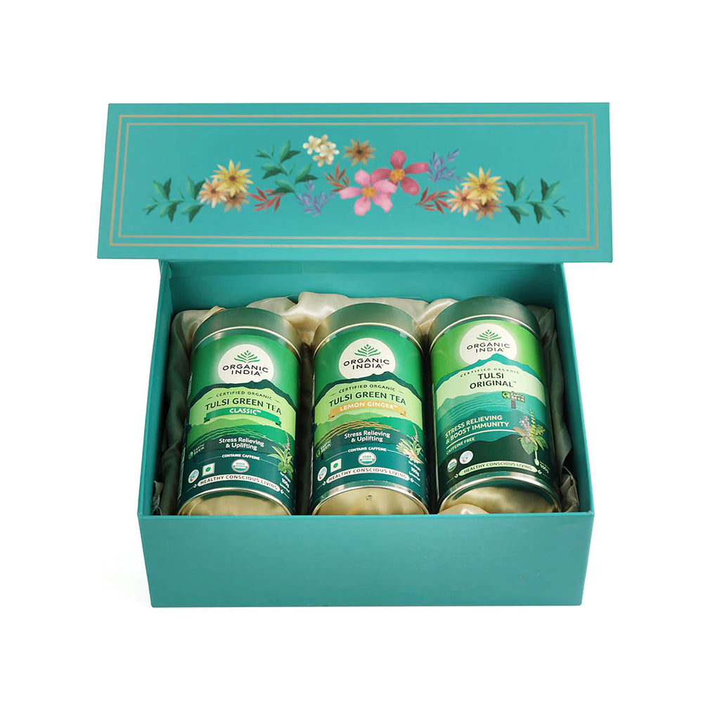 Organic India Exotic Brew Green Tea Infusion Gift Box Set