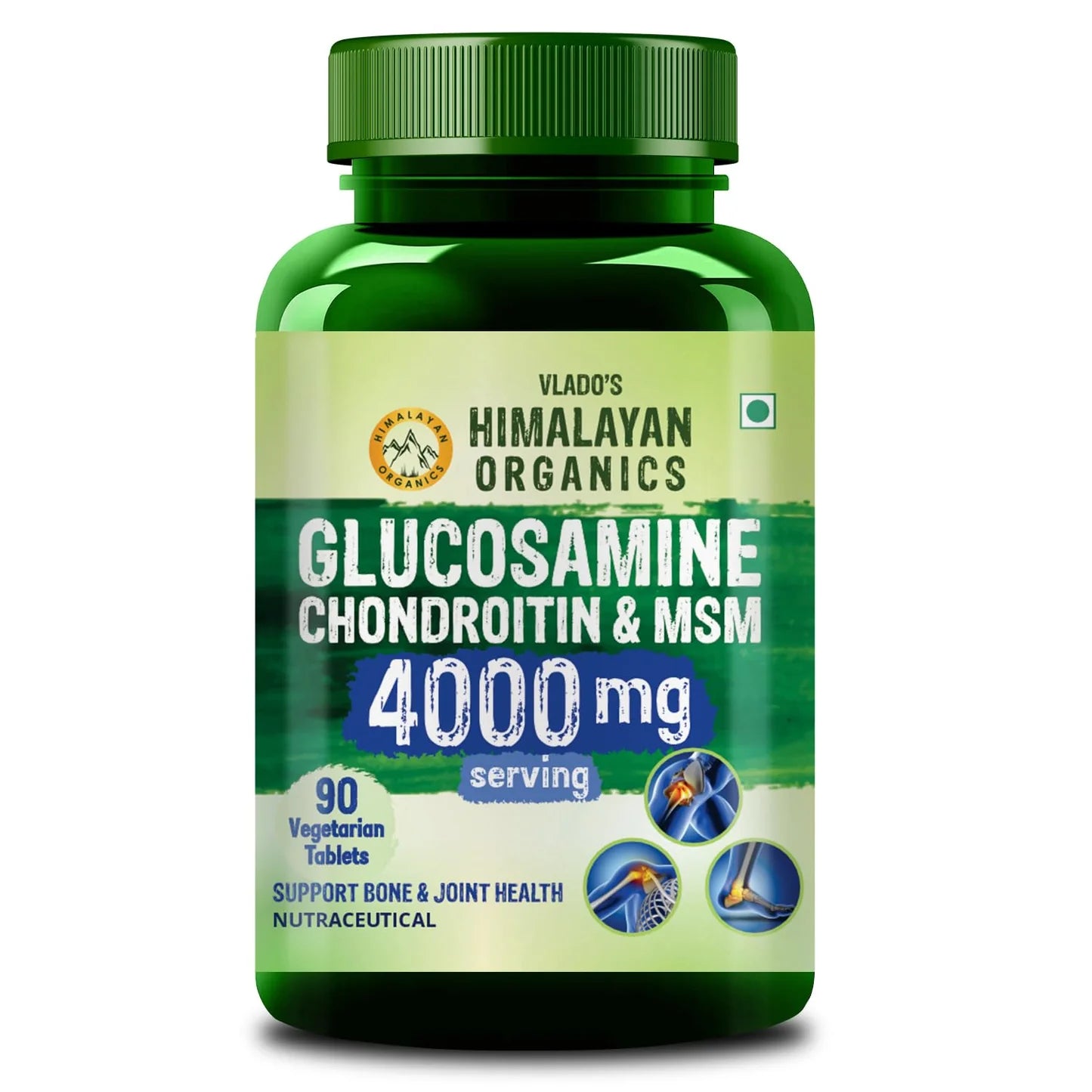 Himalayan Organics Glucosamine Chondroitin MSM 4000mg Vegetarian 120 Tablets