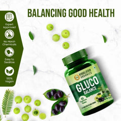 Himalayan Organics Gluco Balance auf pflanzlicher Basis mit Jamun-, Bittermelonen-, Amla-, Gudmar- und Chirayta-Extrakten, 60 vegetarische Tabletten