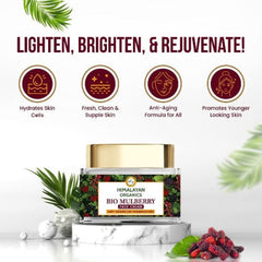 Himalayan Organics Bio-Maulbeercreme, entfernt dunkle Flecken und ungleichmäßigen Hautton, ölfrei und für alle Hauttypen, Creme, 50 g