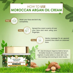 Himalayan Organics Moroccan Argan Oil Anti Aging Cream With Vitamin E Anti Wrinkle All Skin Type No Mineral Oil & Parabens 50ml