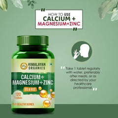 Himalayan Organics Calcium Magnesium Zink Vitamin D3 &amp; B12-120 Vegetarische Tabletten