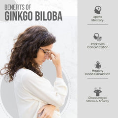 Himalayan Organics Ginkgo Biloba für gesunde Gehirnfunktionen, 60 vegetarische Kapseln