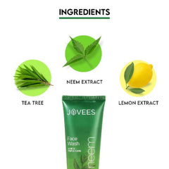 Jovees Herbal Strawberry,Tea Tree,Lemon,Neem,De-Tan & Grape Face Wash with Strawberry Extracts For Normal to Dry Skin For Women/Men For Hydrating & Glowing Skin