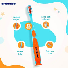 Leeford Enshine For 12+ Months Babies Tongue Cleaner Easy Grip Multi Colors Soft Toothbrush