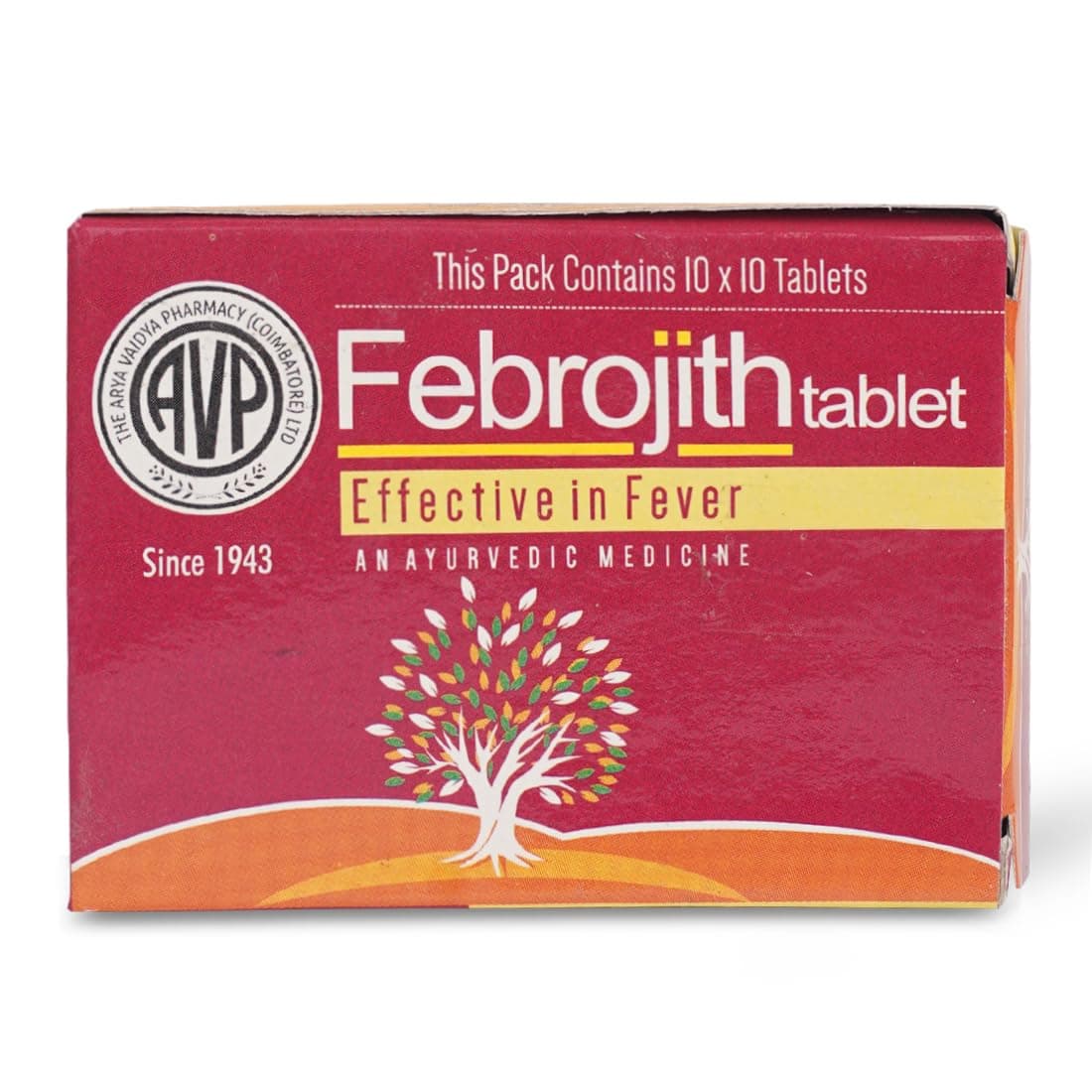 AVP Febrojith Ayurvedic Tablets – 1 × 10 Tablets