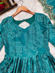 Bollywood Indian Pakistani Ethnic Party Wear Women Soft Pure Chinnon Embroidery Lace Dupatta Border Green Suit Set Dress