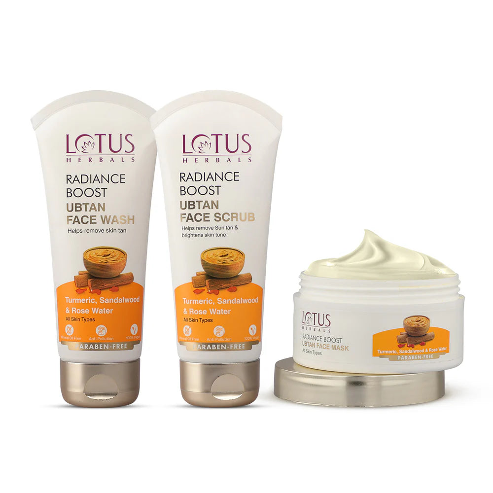 Lotus Herbals Cosmetics 3X Ubtan Exfoliation Kit Combo