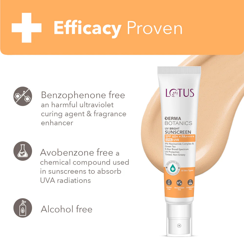 Lotus Cosmetics Derma Botanics UV Bright Sunscreen SPF 60+ 40ml