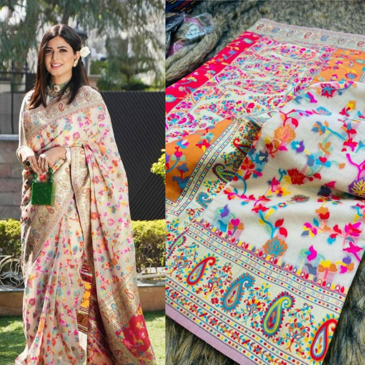 Болливудская индийская пакистанская этническая одежда для вечеринок, стиль, чистое мягкое шелковое сари/сари, код C 43