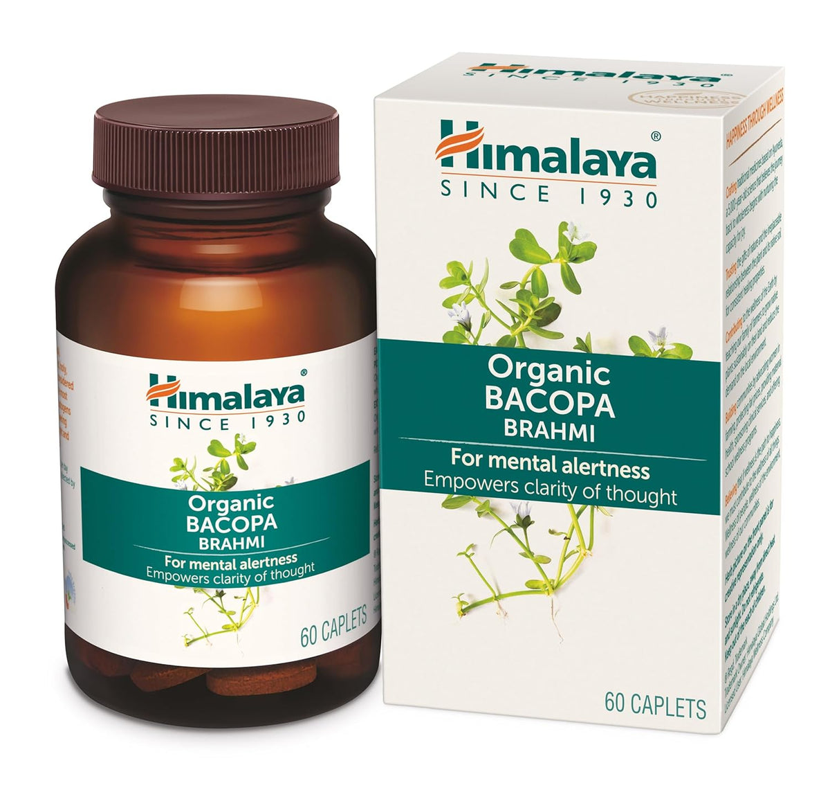 Himalaya Ayurvedic Organic Bacopa Brahmi 30 & 60 Caplets