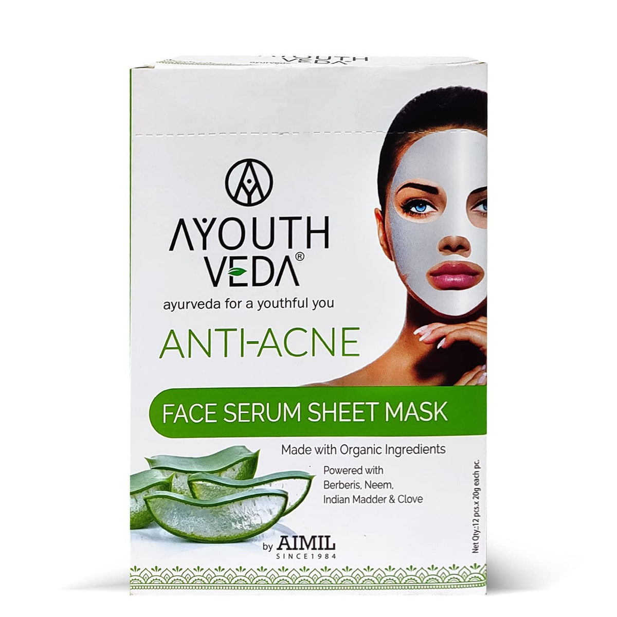 Aimil Ayouthveda Cosmetics Anti Acne Face Serum Sheet Mask 20g