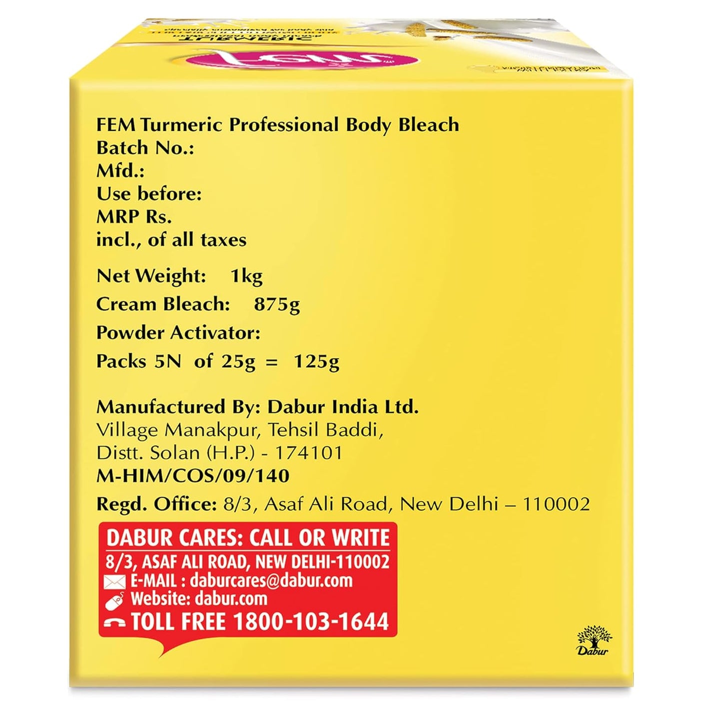 Fem Turmeric Professional Body Bleach 1KG