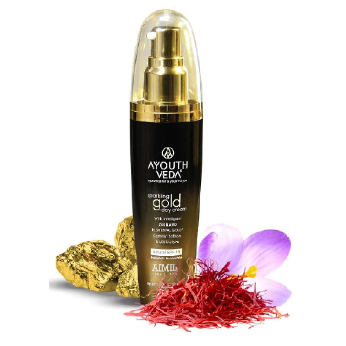 Aimil Ayouthveda Cosmetics Sparkling Gold Day Cream With 24k Gold & Saffron 50gm