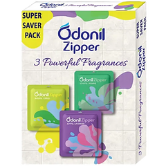 Odonil Zipper Air Freshener Joyful Lavender,Soulful Jasmine & Blissful Citrus 30 g (3 X 10g)