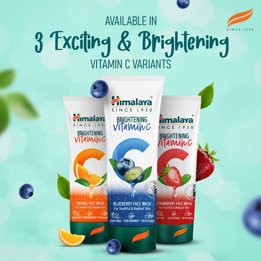 Himalaya Brightening Vitamin C Blueberry,Orange & Strawberry Face Wash