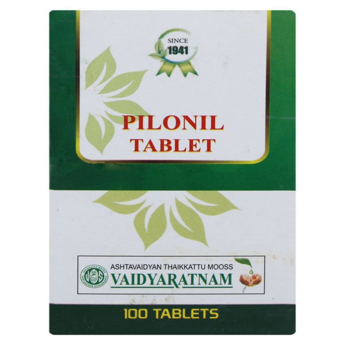 Vaidyaratnam Ayurvedic Pilonil 100 Tablets