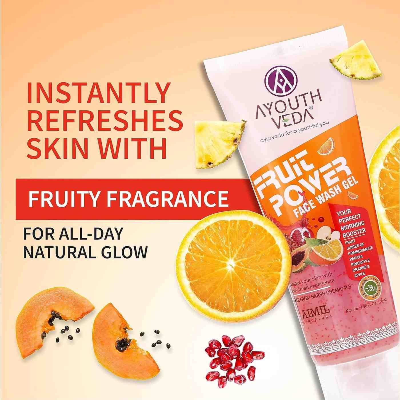 Aimil Ayouthveda Cosmetics Fruit Power FaceWash Gel 100ml