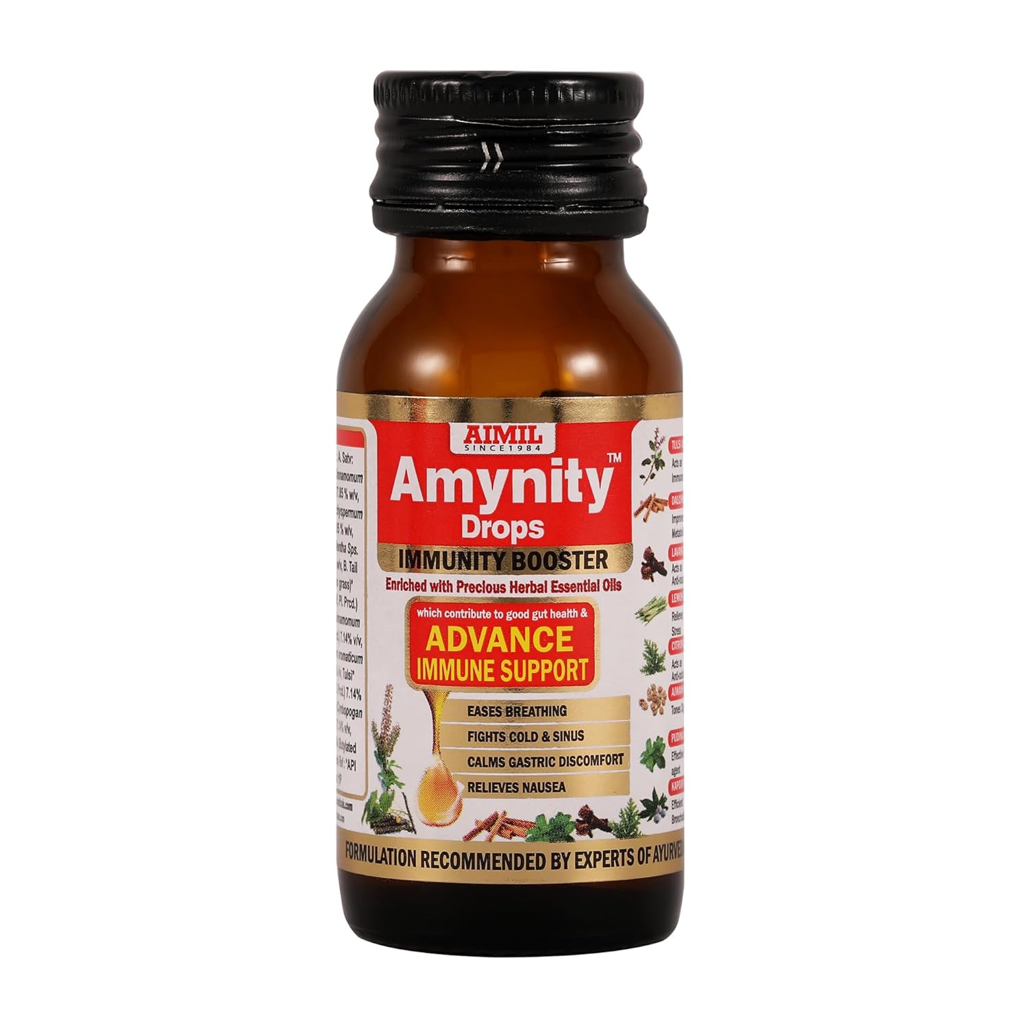 Aimil Ayurvedic Amynity Plus Immune Support Liquid Sugar Free & Drops