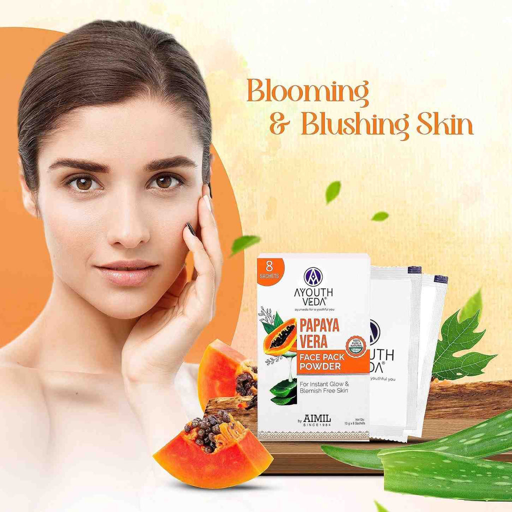 Aimil Ayouthveda Cosmetics Papaya Vera Face Pack Powder 80g