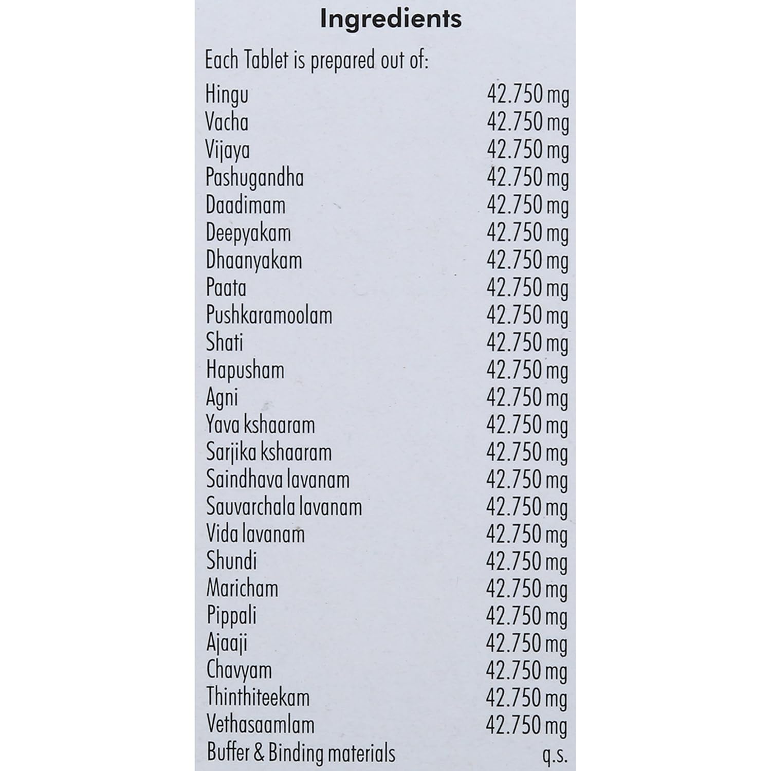 Nagarjuna Ayurvedic Hinguvachaadi Gulika 100 Tablets