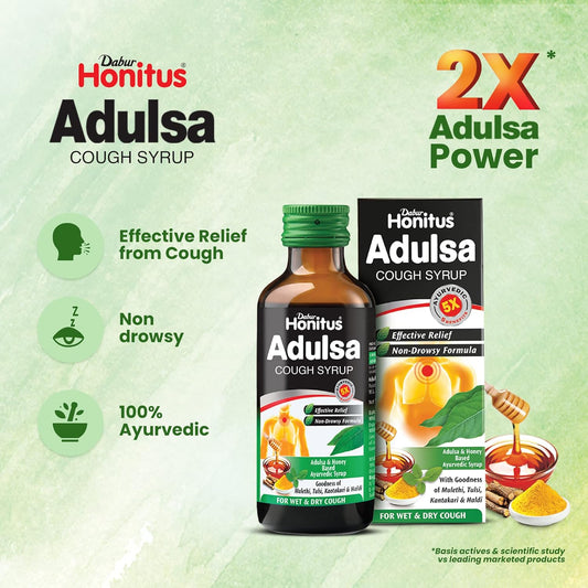 Dabur Ayurvedic Honitus Adulsa Cough Syrup 100ml