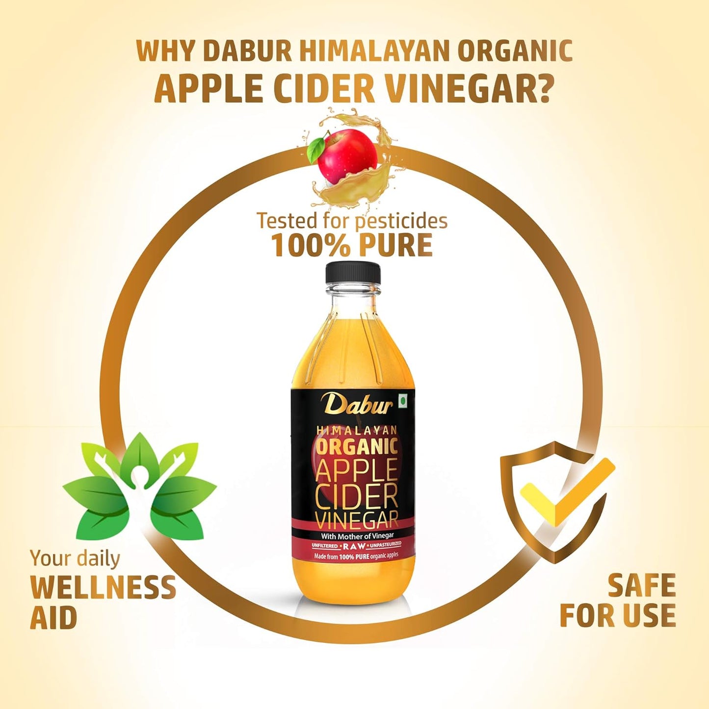 Dabur Ayurvedic Himalayan Organic Apple Cider Vinegar Drink Liquid 500ml