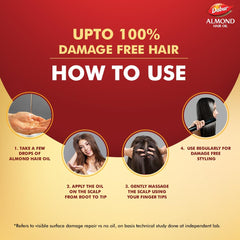 Dabur Almond Hair Oil Soya Protein & 10X Vitamin E 650ml