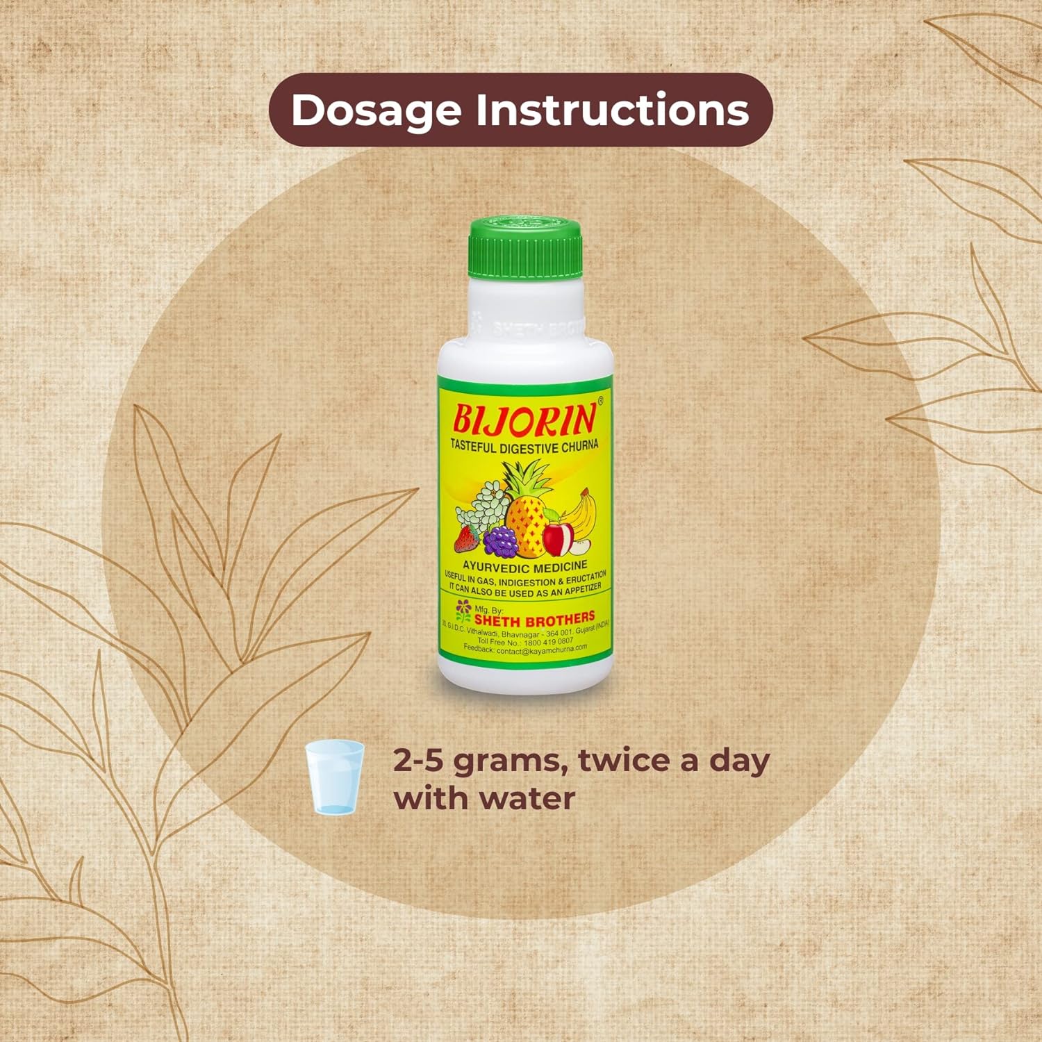 Sheth Brothers Ayurvedic Bijorin Churna Powder 100g