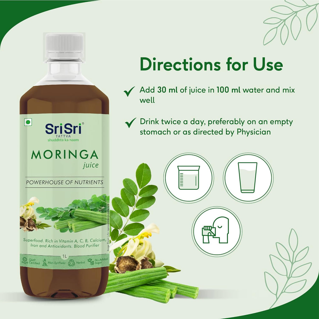 Sri Sri Tattva Ayurvedic Moringa Juice Powerhouse of Nutrients Liquid 1 Litre