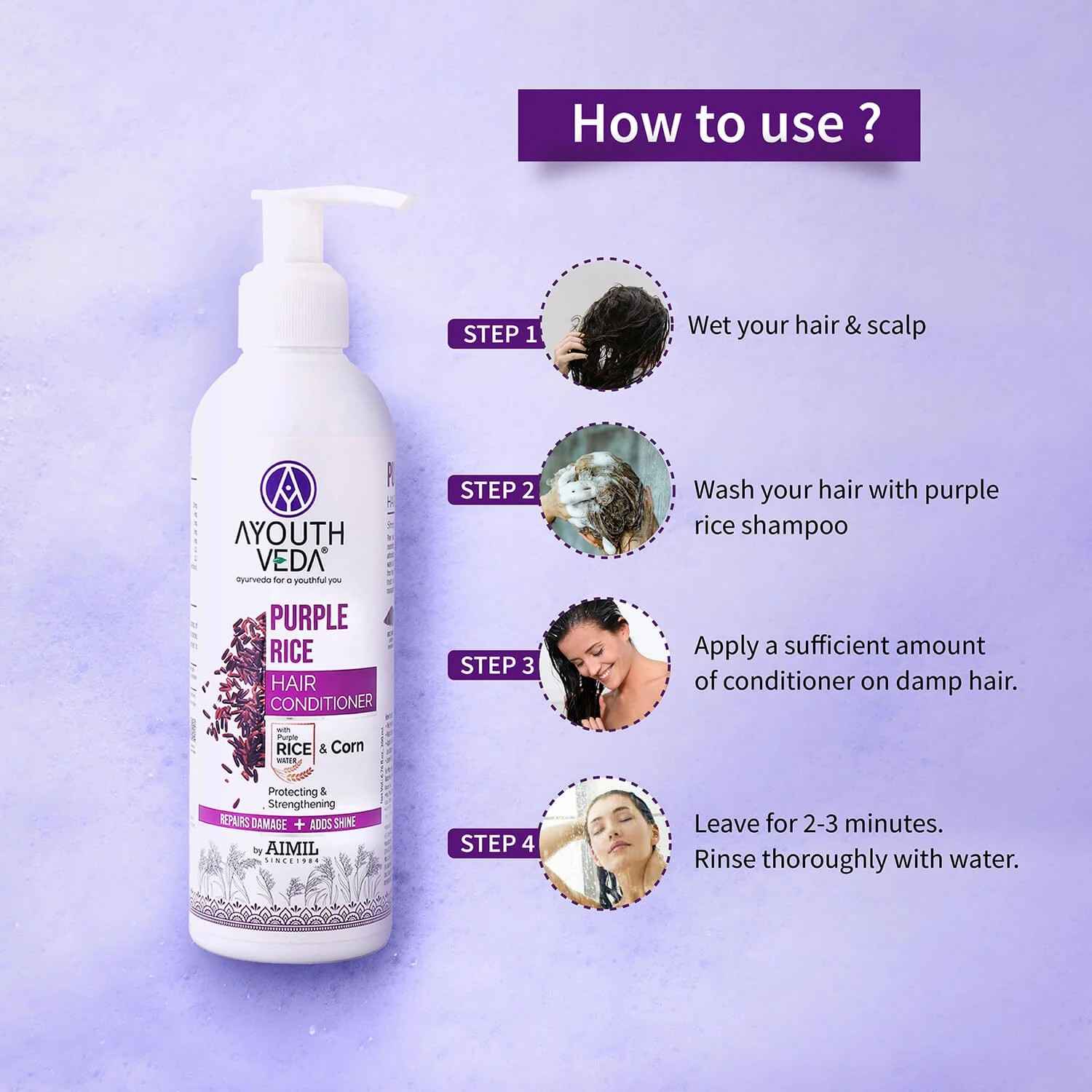 Aimil Ayouthveda Cosmetics Purple Rice Hair Conditioner 200ml
