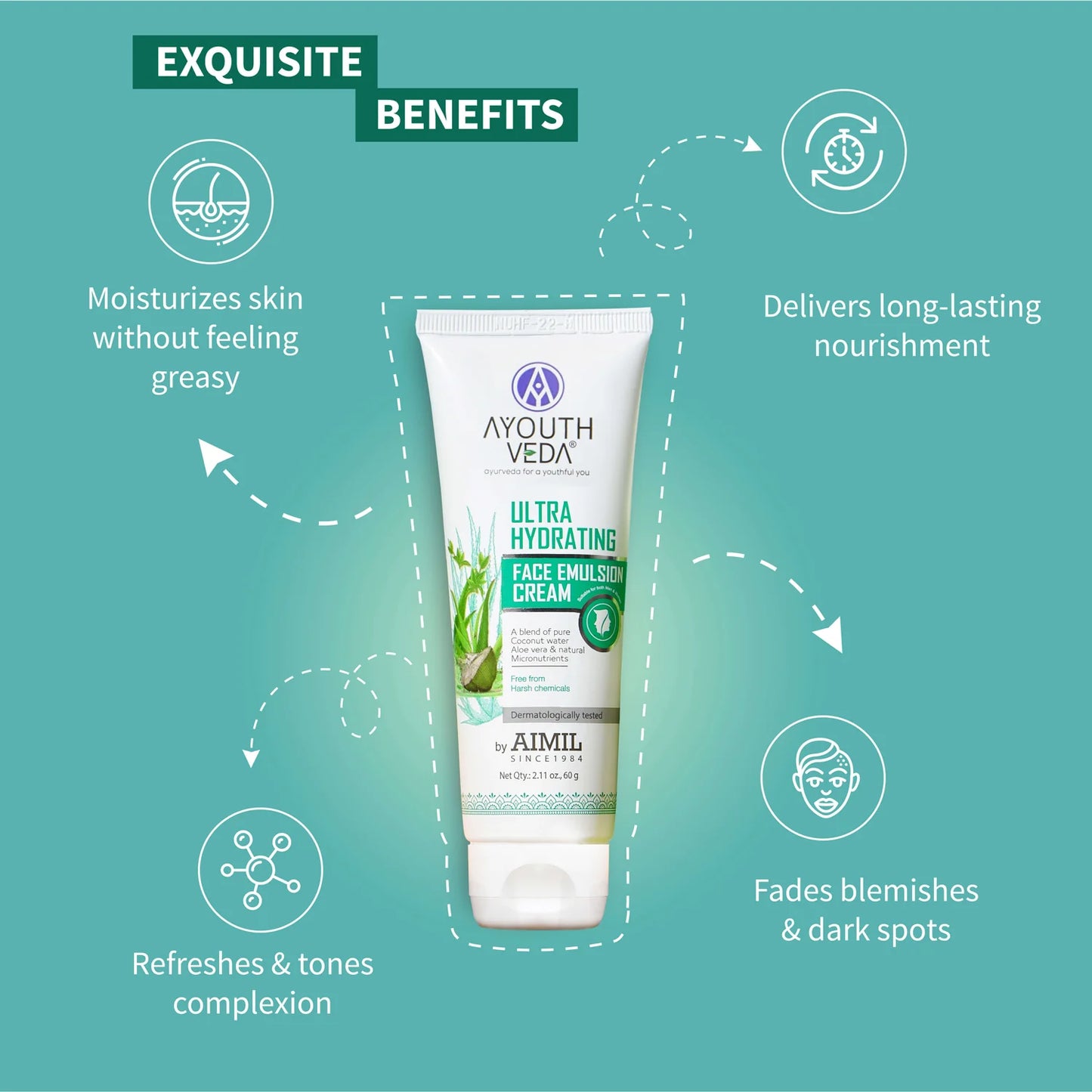 Aimil Ayouthveda Cosmetics Ultra Hydrating Face Emulsion Cream 60gm