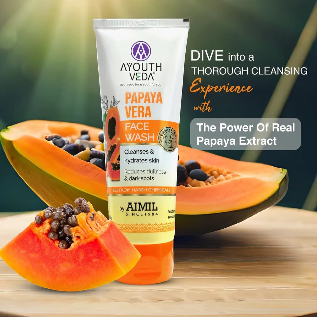 Aimil Ayouthveda Papaya Vera Face Wash – 100g