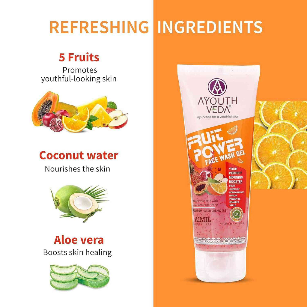 Aimil Ayouthveda Cosmetics Fruit Power FaceWash Gel 100ml