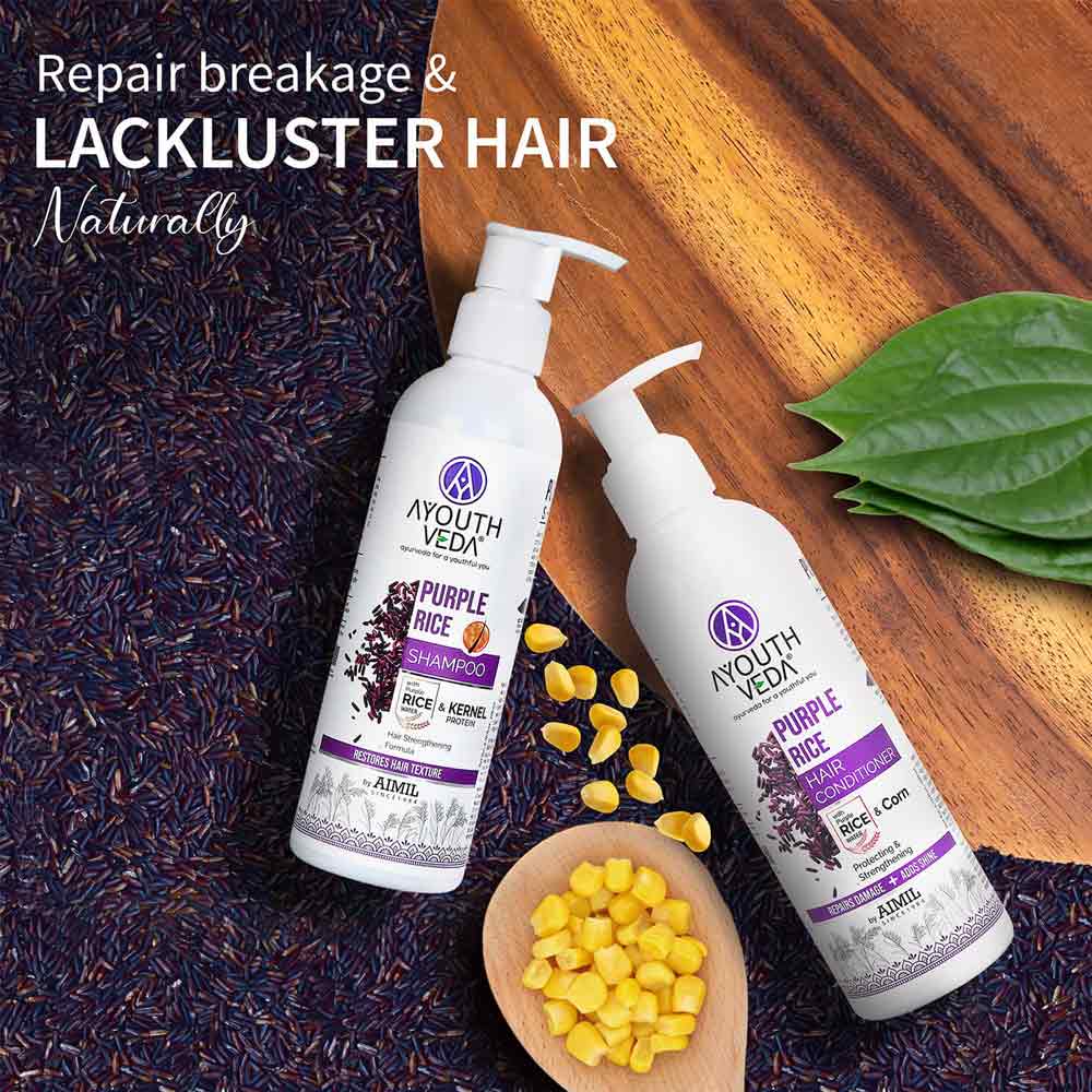 Aimil Ayouthveda Cosmetics Purple Rice Hair Care Combo Shampoo & Conditioner