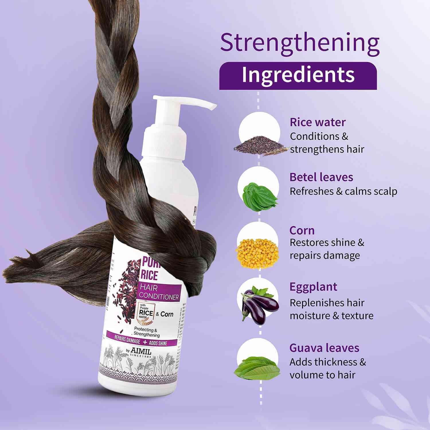 Aimil Ayouthveda Cosmetics Purple Rice Hair Conditioner 200ml